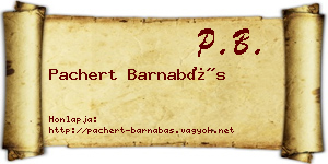 Pachert Barnabás névjegykártya